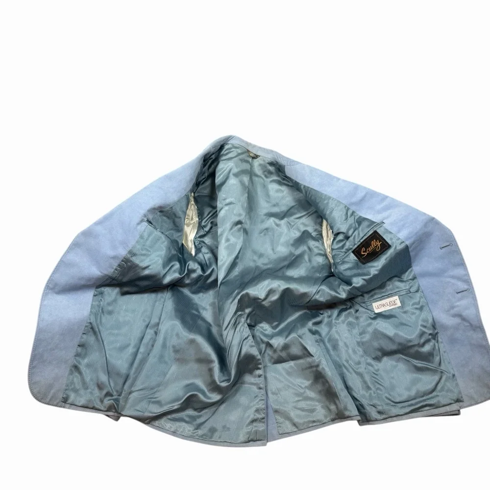 Vintage Scully Light Blue Suede Men's Blazer‎ w Embroidery Sz 42 (L) - approx